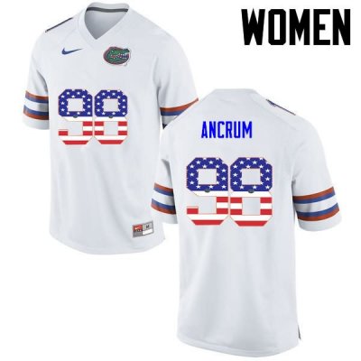 Women's Florida Gators #98 Luke Ancrum NCAA Nike White USA Flag Fashion Authentic Stitched College Football Jersey OSW6462CY